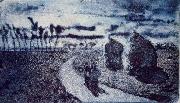 Twilight with Haystacks, Camille Pissarro